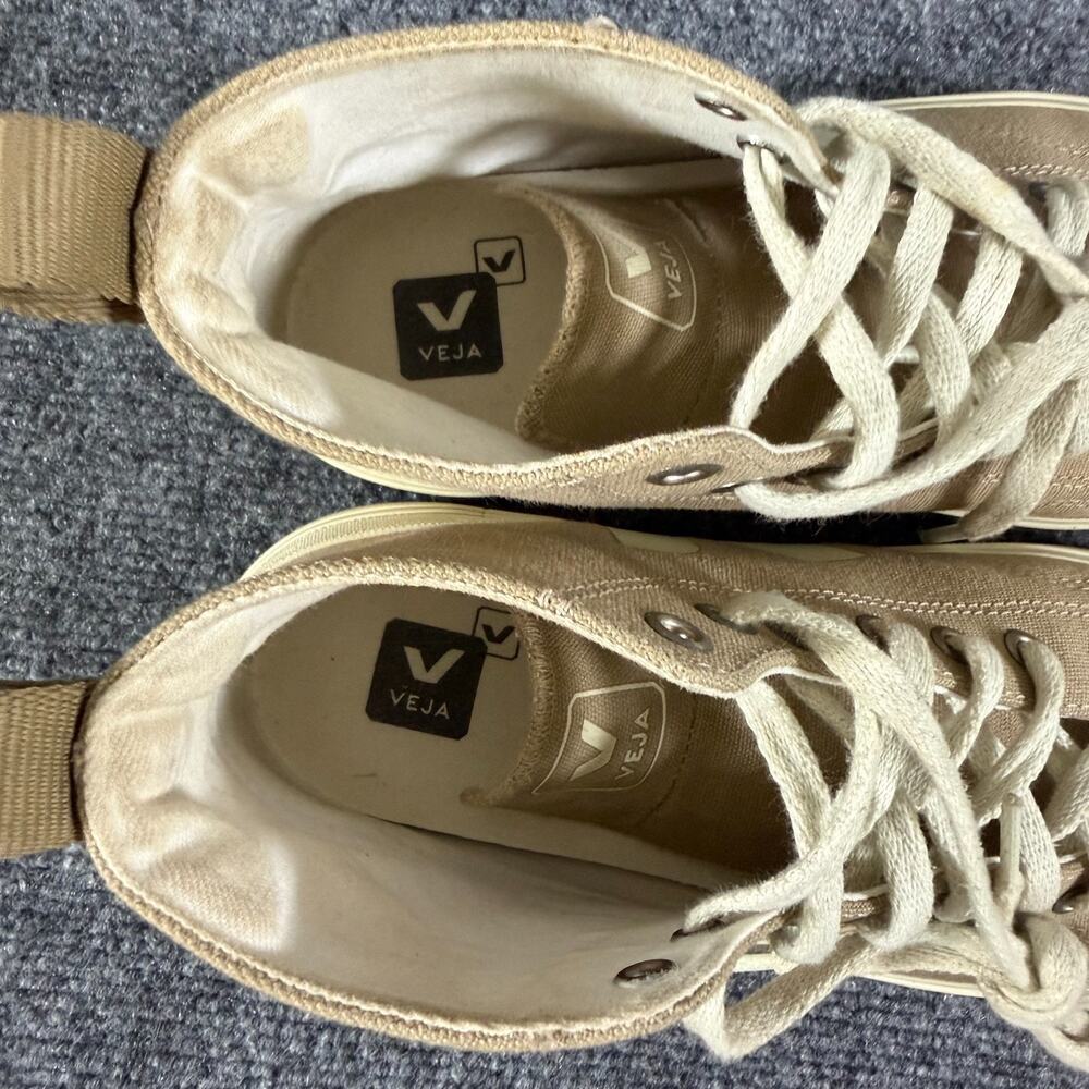 VEJA Nova HT High Top Sneakers Womens 8 EU 39 Tan Beige Canvas Organic Cotton - Picture 11 of 12